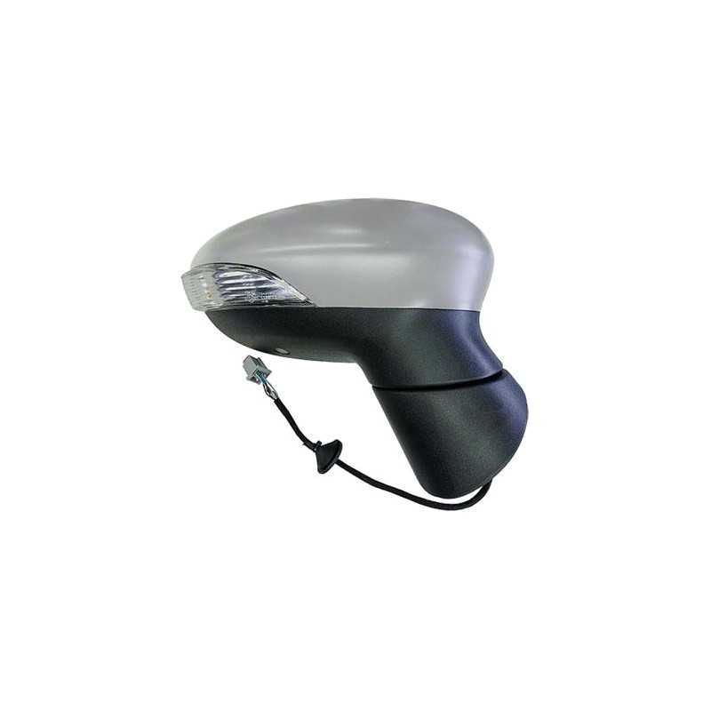 Complete rear view mirror with flashing