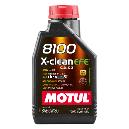 MOTUL Aceite lubricante 100% sintético 8100 X-CLEAN EFE C2/C3 5W30 de 109470