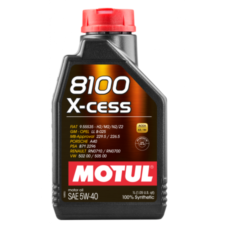 MOTUL Aceite lubricante para motor 8100 X-CESS 5W40 1L de alta calidad y rendimiento 102784
