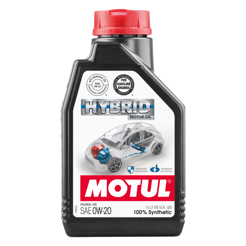 MOTUL Aceite lubricante 100% sintético para motores híbridos y eléctricos - HYBRID 0W20 1L 107141