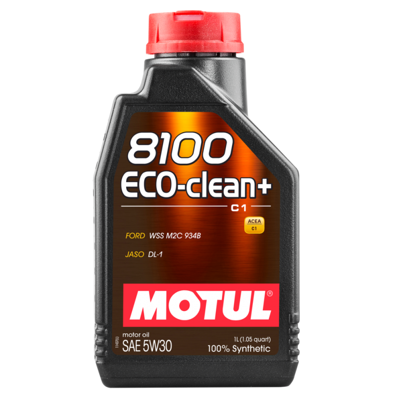MOTUL Aceite lubricante para motor 8100 ECO-CLEAN+ C1 5W30 1L autos diésel y gasolina con norma ACEA C3 101580