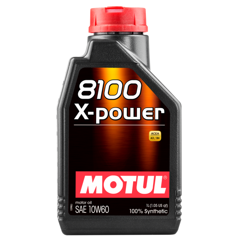 MOTUL Aceite lubricante para motor 8100 X-POWER 10W60 1L - Alto rendimiento 100% sintético 106142