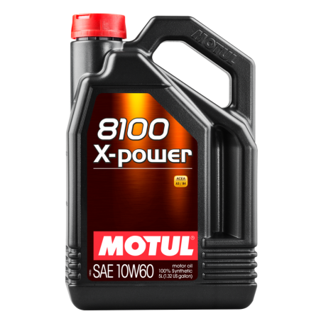MOTUL Aceite lubricante para motor 8100 X-POWER 10W60 5L de alto rendimiento sintético 106144