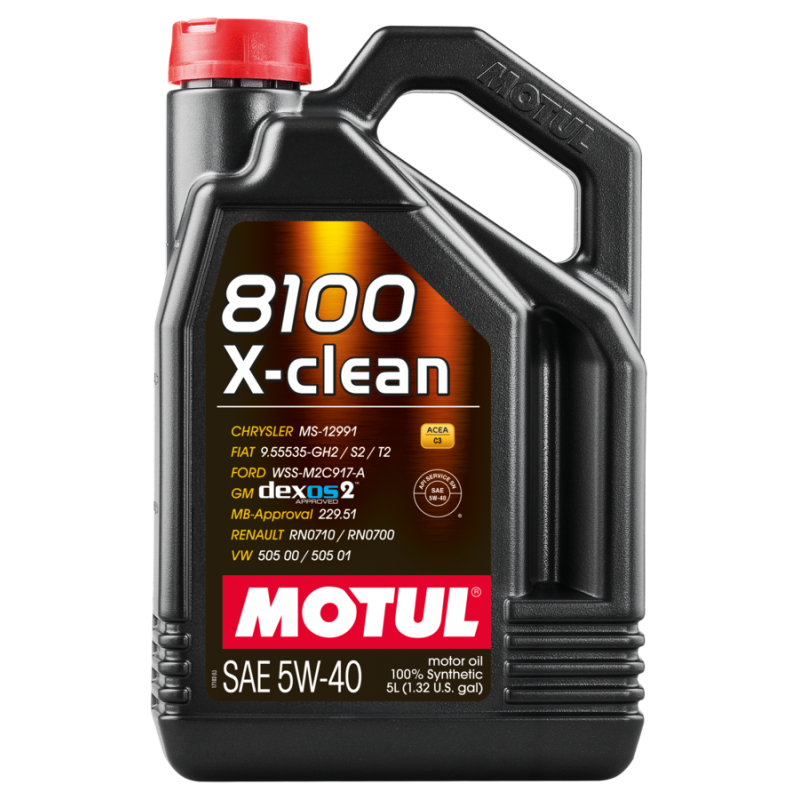 MOTUL Aceite lubricante 8100 X-CLEAN C3 5W40 5L para motor de alta calidad 102051
