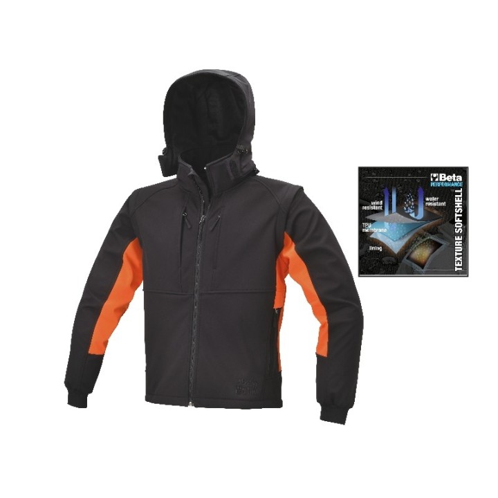 BETA Abrigo softshell con capucha y mangas separables 5250000870VAR