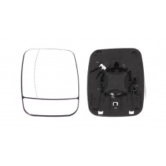 Replacement rearview mirror glass with left base aspherical dead