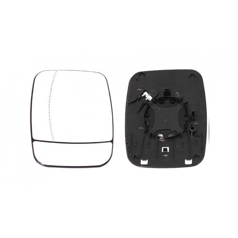 Replacement rearview mirror glass with left base aspherical dead