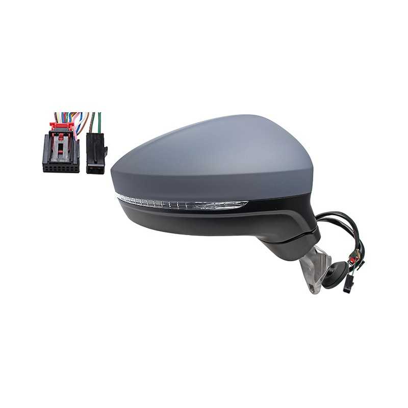Left mirror electric aspheric thermal primed folding flashing light floor memory