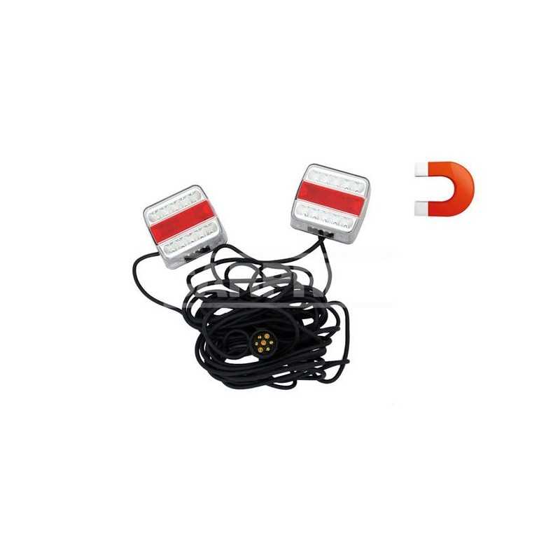 CARPRISS Kit iluminación trasera remolque led magnético 2.5 + 7.5 M 7 PINS 12V 1W 70404102