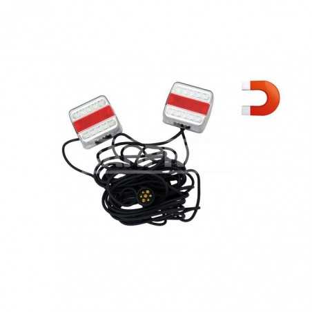 CARPRISS Kit iluminación trasera remolque led magnético 2.5 + 7.5 M 7 PINS 12V 1W 70404102
