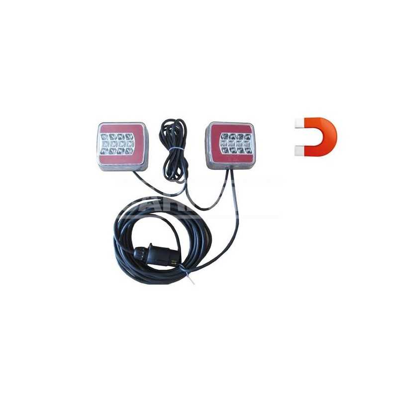 CARPRISS Kit iluminación trasera remolque led magnético 1 4 + 7.5 M 7 PINS 12V 1W 70404103