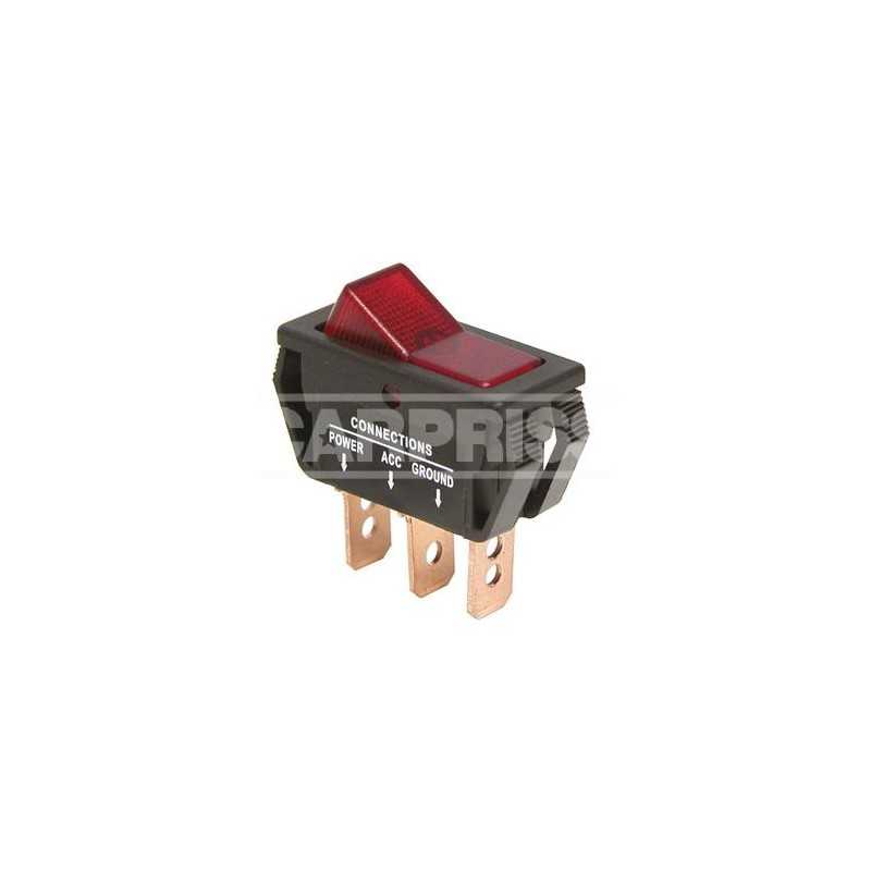 CARPRISS Interruptor basculante con luz roja LED 12V 20 AMP 70810682