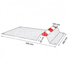 CARPRISS Metal wheel floor stop for braking 280X545X50+1.2 MM 79051421