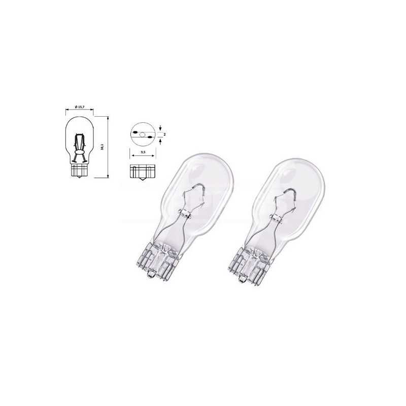 CARPRISS Lámpara bombilla para coche W16W T15 12V 16W (2U) 79780234