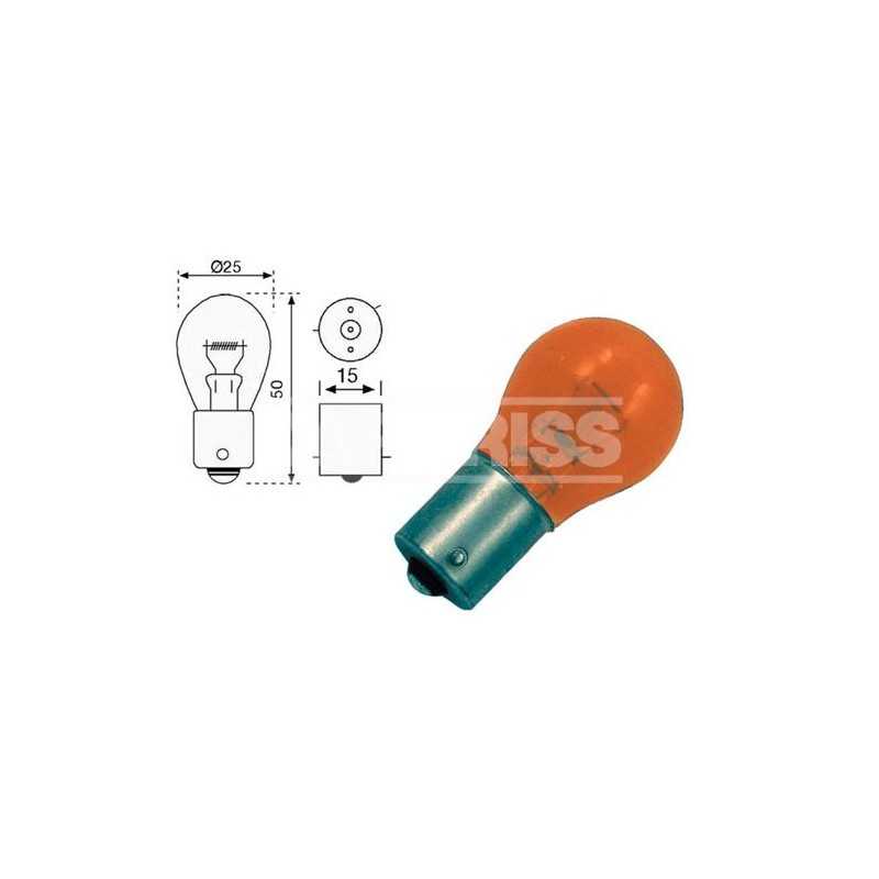 CARPRISS Blister pack of 2 bulbs for car, 1 pole PY21W 12V 21W PY21W 12V 21W (10UD) 79780255