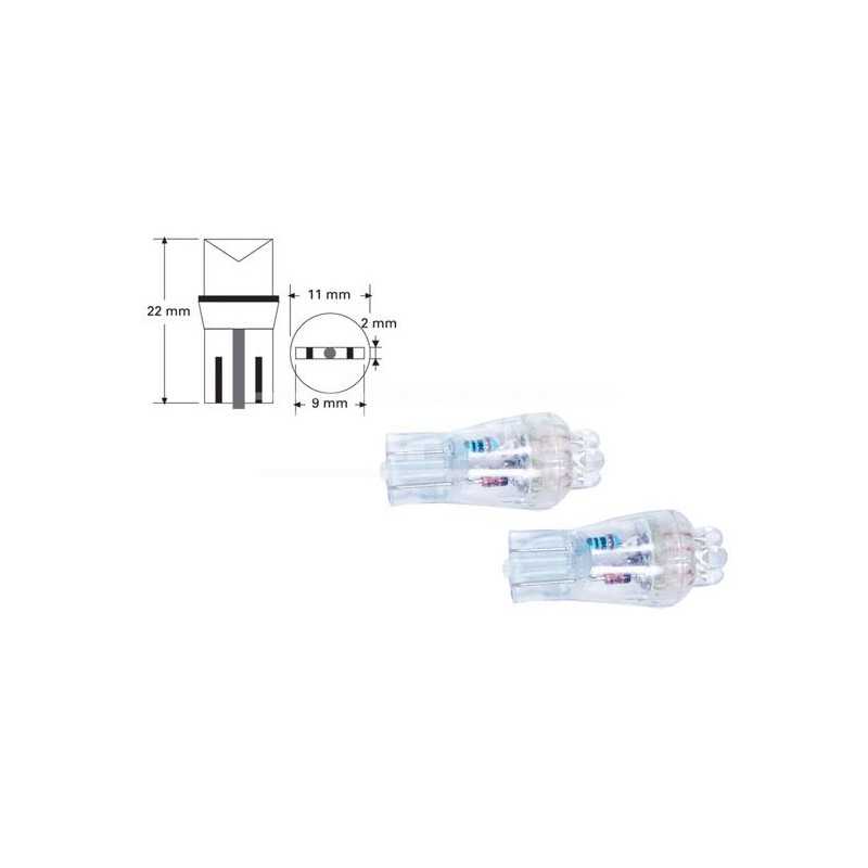 CARPRISS Blister 2 lámparas bombilla W5W T10 0.24W 12V 4 LED SMD 79780290