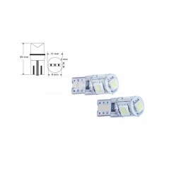 CARPRISS Blister 2 lámparas bombilla W5W T10 CANBUS 12V (2U) 4 LED SMD 0.8W 79780291