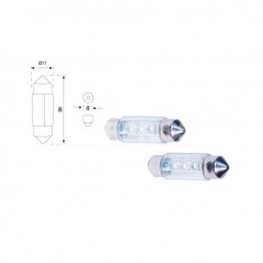 CARPRISS Blíster 2 lámpara sluz auxiliar guantera, interior, matrícula y maletero LED C5W 79780295