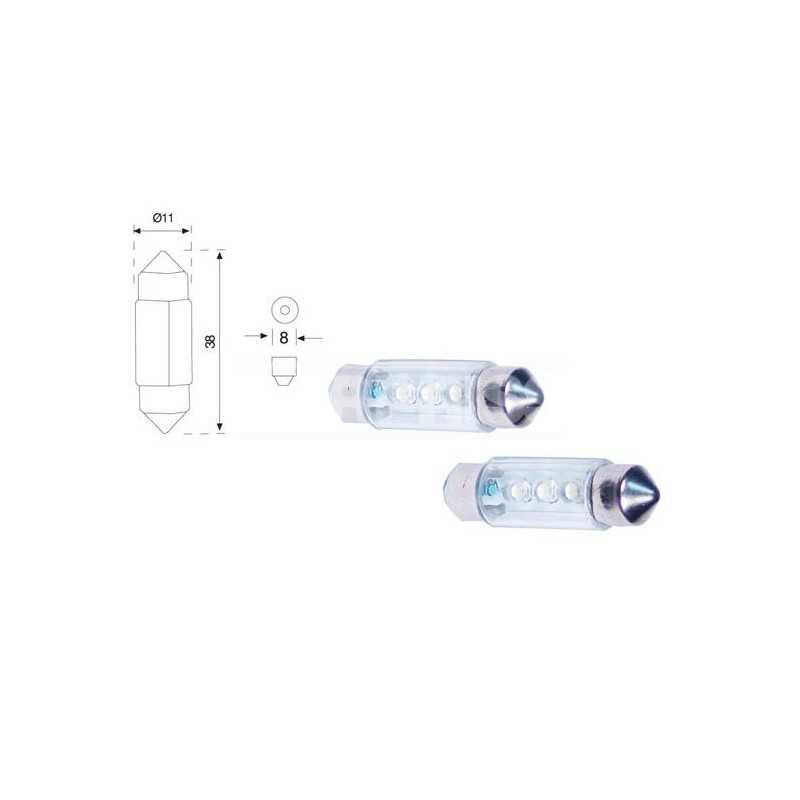 CARPRISS Blíster 2 lámpara sluz auxiliar guantera, interior, matrícula y maletero LED C5W 79780295