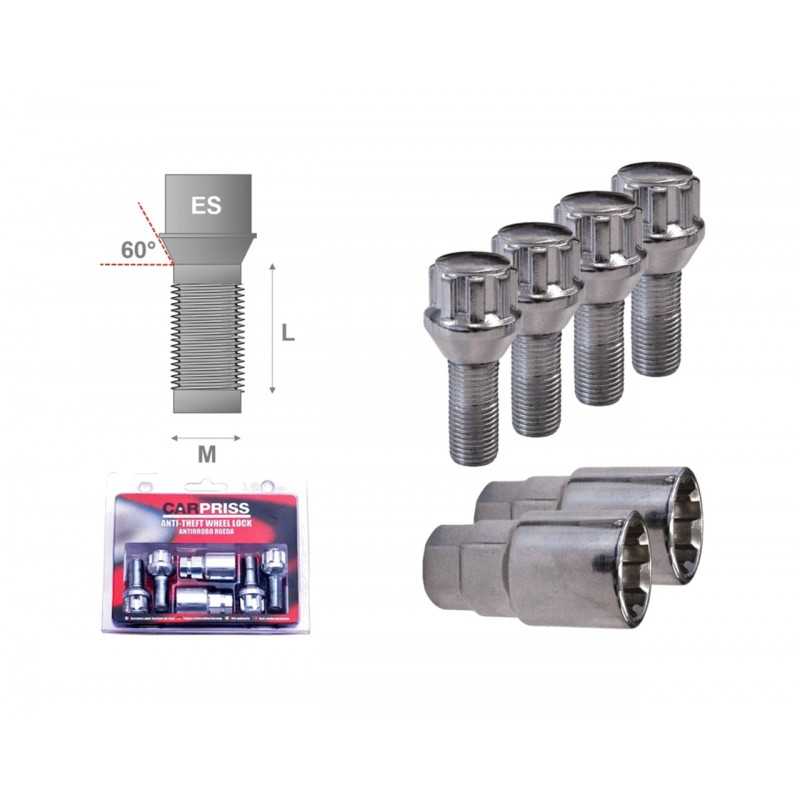 CARPRISS Antirrobo rueda tuercas cónicas M12X1 25X26 MM 70520511
