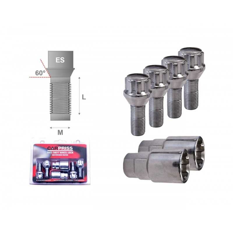 CARPRISS Antirrobo rueda tuercas cónicas M12X1 5X26 MM 70520512