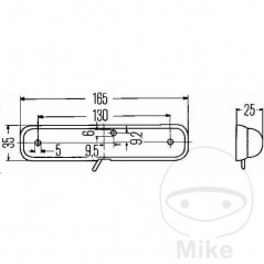 HELLA Interior light with switch for vehicle 102.10.54