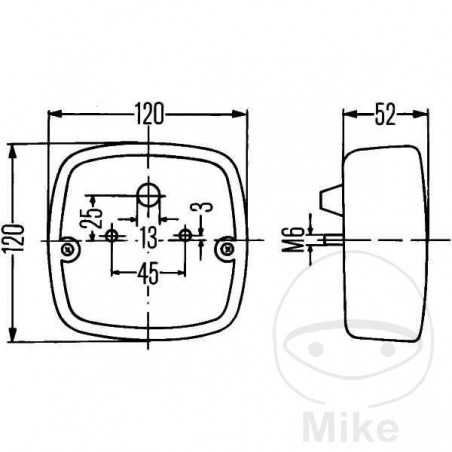HELLA Taillight with brake/turn signal light 104.15.16