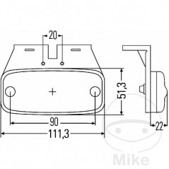 HELLA Intermitente universal con soporte 104.56.99