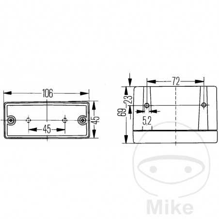 HELLA Luz antiniebla trasera 106.47.99