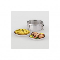 FASEBA Lunch box with 2 plates INOX 18 CM 07191