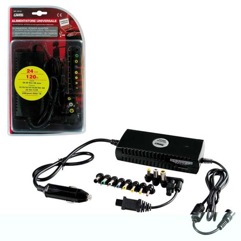 LAMPA Power supply to the cigarette lighter with 13 connectors 1 port USB 24V 5V LAM98144