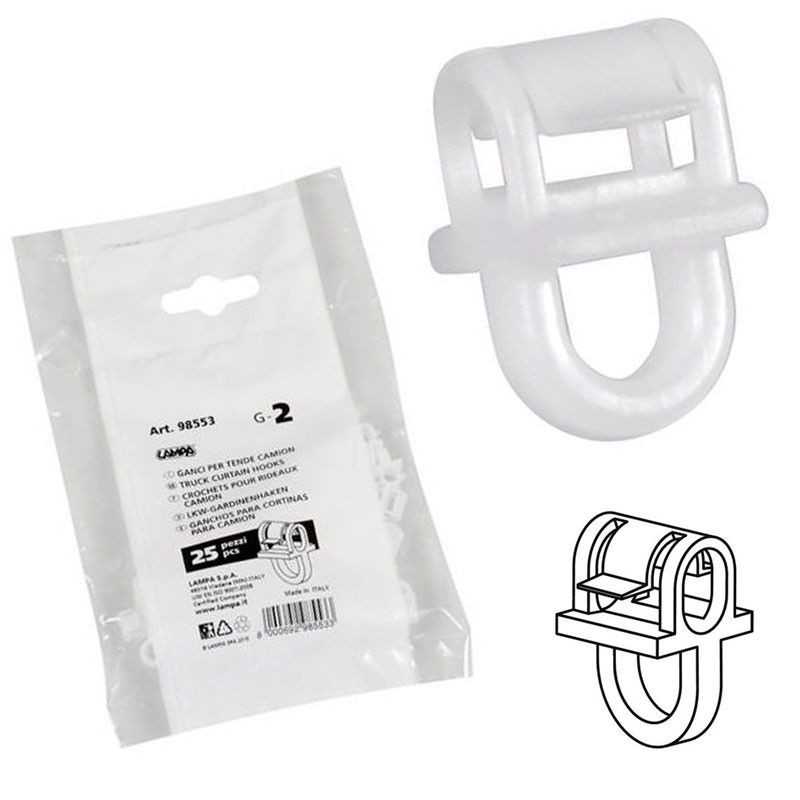 LAMPA Bag of 25 truck curtain hooks G2 LAM98553
