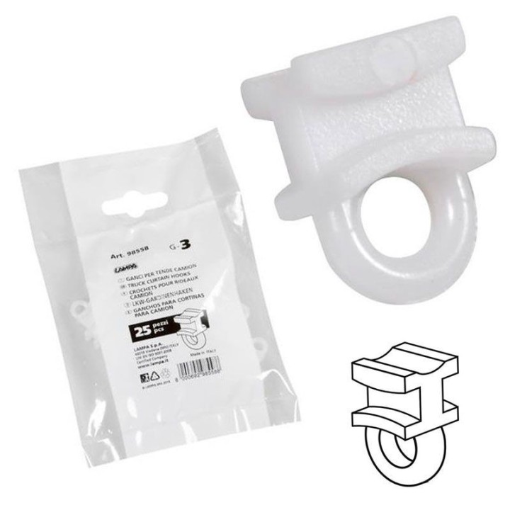 LAMPA Bag of 25 truck curtain hooks G3 LAM98558