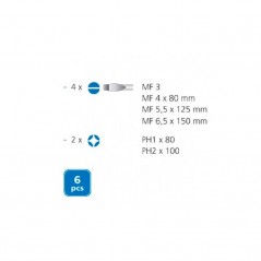 SUPER-EGO Kit 6 flat screwdrivers different sizes SUPER EGO 13110