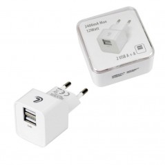 LAMPA 2 port charger plug LINEA ESSENTIAL USB (A+A) -2400 MA 12W 220/240 LAM38690