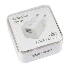 LAMPA 2 port charger plug LINEA ESSENTIAL USB (A+A) -2400 MA 12W 220/240 LAM38690