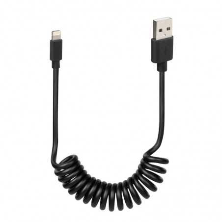 LAMPA Cable de carga usb en espiral para teléfono móvil APPLE 8 PINS 100 CM LAM38701