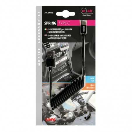 LAMPA Cable de carga en espiral para teléfono móvil USB TYPE C 100 CM LAM38702