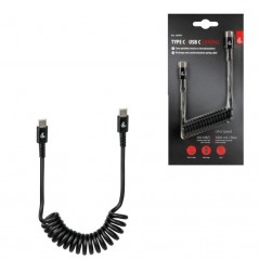 LAMPA Spiral charging cable for mobile phone USB TYPE C 100 CM LAM38707