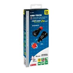 LAMPA Cargador de móvil universal al mechero carga rápida 2 USB 12/32V 2700MA LAM38881