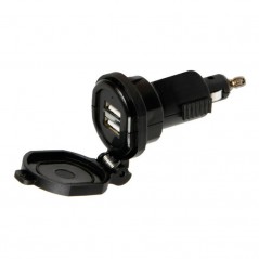 LAMPA Fast charging cigarette lighter charger for mobile phone DIN 2 USB 12/32V 2700MA LAM38882