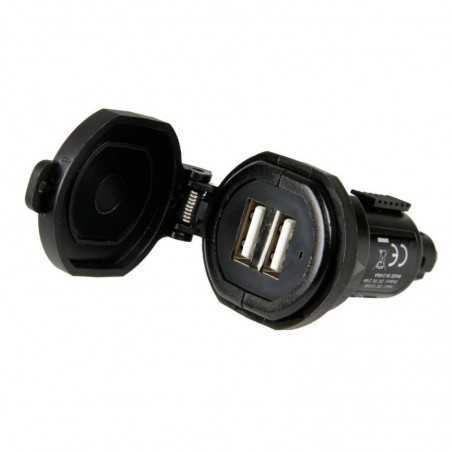 LAMPA Fast charging cigarette lighter charger for mobile phone DIN 2 USB 12/32V 2700MA LAM38882