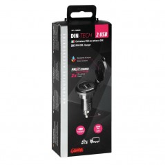 LAMPA Cargador de mechero carga rápida para teléfono móvil DIN 2 USB 12/32V 2700MA LAM38882