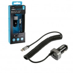 LAMPA Cigarette lighter charger fast charging with cable 1 port for mobile phone TYPE C USB 3000 MA 12/24V 150 CM LAM38892