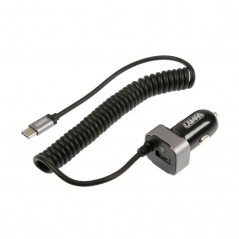 LAMPA Cargador de mechero carga rápida con cable 1 puerto para teléfono móvil TYPE C USB 3000 MA 12/24V 150 CM LAM38892