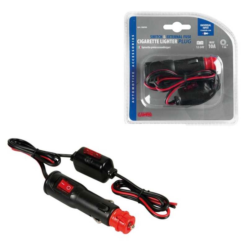 LAMPA Cigarette lighter switch external fuse 10A 1 M 12/24V LAM98090