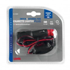 LAMPA Cigarette lighter switch external fuse 10A 1 M 12/24V LAM98090