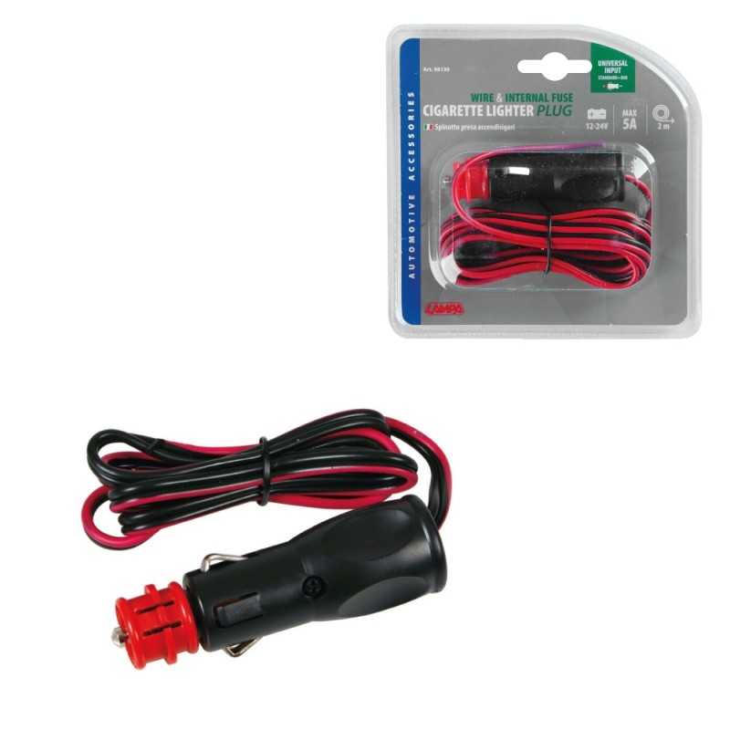 LAMPA Universal cigarette lighter plug 2 M 5A 12/24V LAM98130