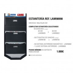 LAMPA Expositor estantería rinconera 210X100X45 CM LAM98998