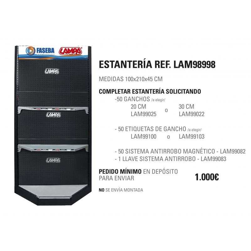LAMPA Expositor estantería rinconera 210X100X45 CM LAM98998